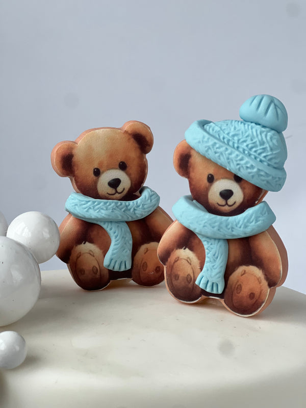 2 Christmas Bears Blue