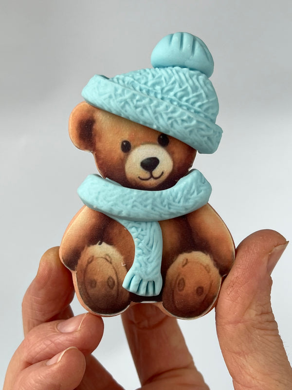 2 Christmas Bears Blue